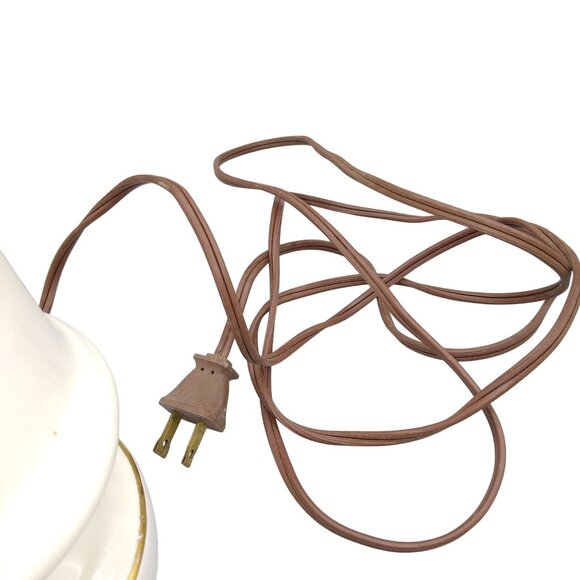 Vintage Glazed Gilded Porcelain Lamp, Table Lighting Decor, Classic French Victo - Picture 7 of 12